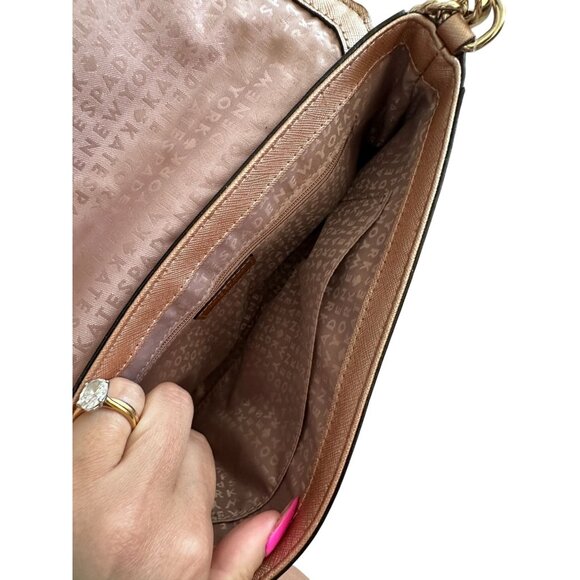 KATE SPADE Rose Gold Leather Chain Shoulder Crossbody Bag - Picture 7 of 10